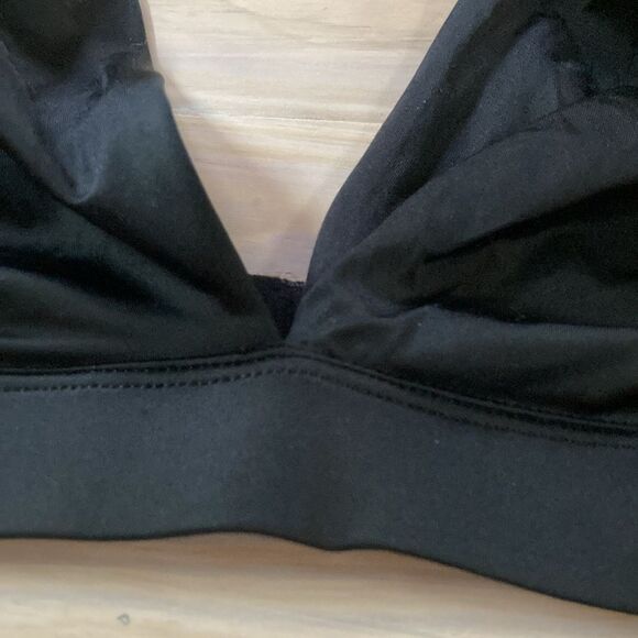 GAP Bralette Black Satin Triangle New Cashmere Womens Large - Picture 7 of 13